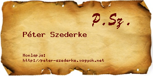 Péter Szederke névjegykártya