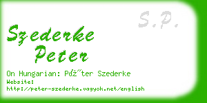 szederke peter business card
